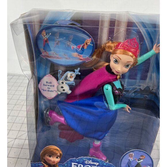 Disney Frozen Ice Skating Anna Doll With Interactive Features By Mattel New - Picture 2 of 8